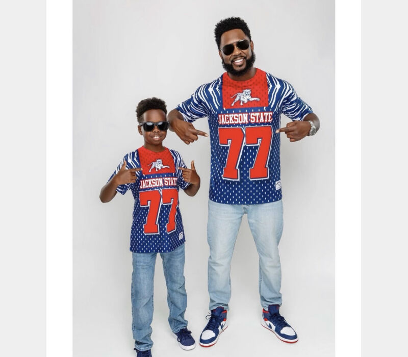 JSU Faux Football Jersey - Navy Thumbnail