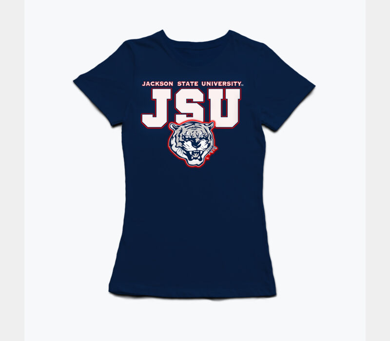 J State Blockstyle Tiger Head Ladies T Thumbnail