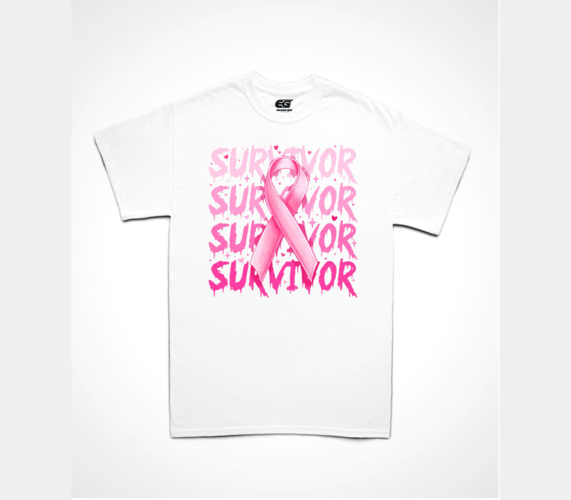 SURVIVOR PINK RIBBON TEE-WHITE Thumbnail
