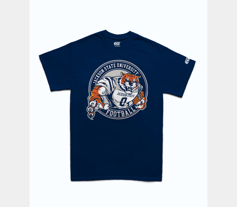 JSU FOOTBALL EMBLEM  GAMEDAY EDITION  Unisex T- NAVY Thumbnail