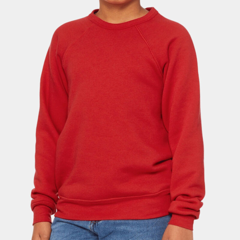 Bella Youth Sponge Fleece Raglan Sweatshirt Thumbnail