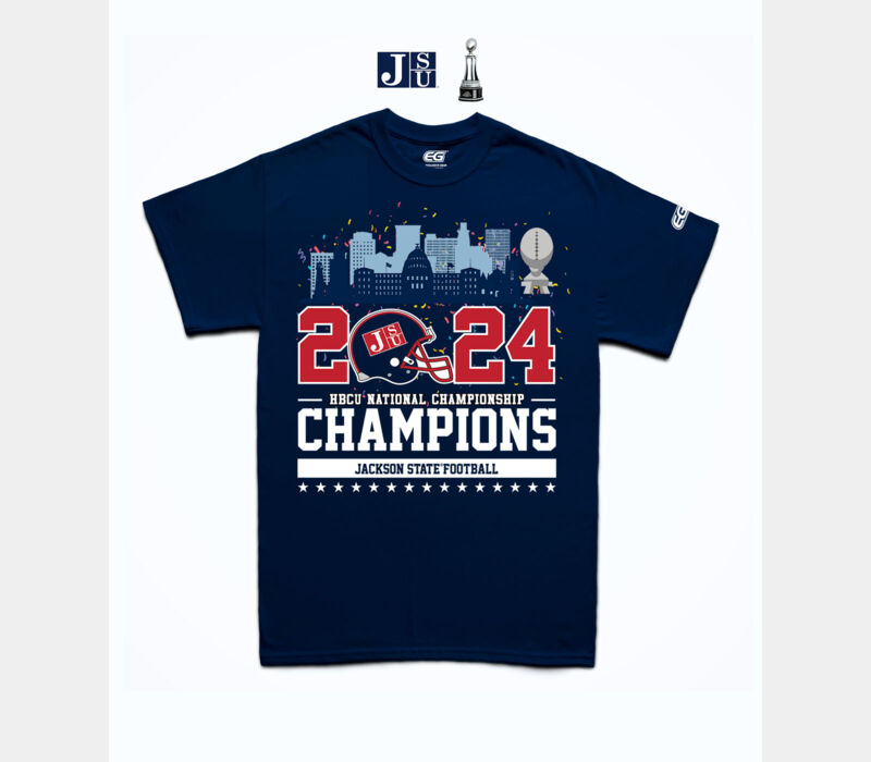 JSU 2024 HBCU NATIONAL CHAMPIONSHIP CONFETTI EDITION- NAVY TEE Thumbnail